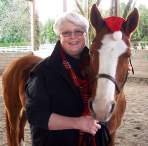 Jeanne Stine with Skittles