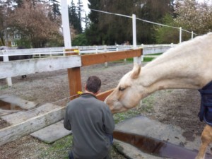Marco and his assistant working on the hot wire